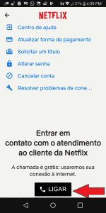 Qual o telefone da Netflix? 