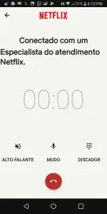 Ligação realizada com o call center do Netflix